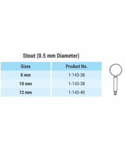 Reusable Needle Handle and Electrodes, Needle Stout 12mm dia 0.5mm  (E-1-143-40)