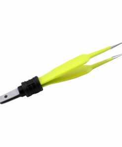 Single-Use Bipolar, Jeweller Forceps No.5, Straight, With European Plug, 10.0 Cm Length, 1.5Mm Tip, Yellow (E-11-1086)