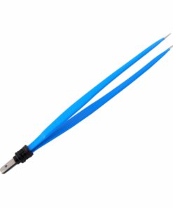 Single-Use Bipolar, Standard Forceps, Straight, With European Plug, 24 Cm Length, 2.0Mm Tip, Blue (E-11-2180)