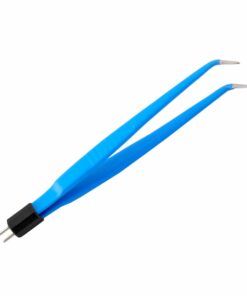 Single-Use Bipolar, Standard Forceps, Angled, With American Plug, 15 Cm Length, 0.5Mm Tip, Blue (E-11-2210)