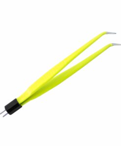 Single-Use Bipolar, Standard Forceps, Angled, With American Plug, 20 Cm Length, 0.5Mm Tip, Yellow (E-11-2516)