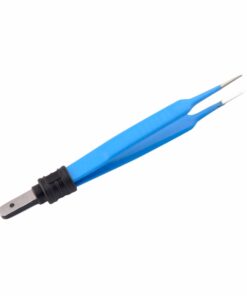 Single-Use Bipolar, Mcpherson Forceps, Straight, With European Plug, 10 Cm Length, 1.0Mm Tip, Blue (E-11-2761)