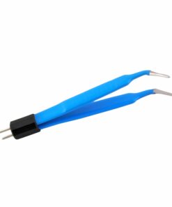 Single-Use Bipolar, Mcpherson Forceps, Angled, With American Plug, 10 Cm Length, 1.0Mm Tip, Blue (E-11-2923)