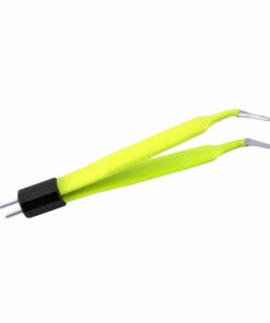 Single-Use Bipolar, Mcpherson Forceps, Angled, With American Plug, 10 Cm Length, 1.0Mm Tip, Yellow (E-11-2924)