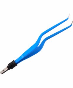 Single-Use Bipolar, Bayonett Forceps, Angle Up, With European Plug, 18 Cm Length, 0.7Mm Tip, Blue (E-11-3220)