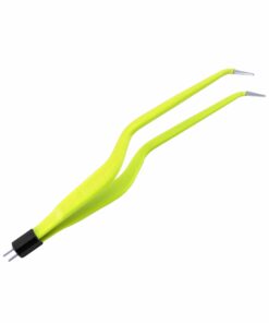 Single-Use Bipolar, Bayonett Forceps, Angle Down, With American Plug, 24 Cm Length, 0.7Mm Tip, Yellow (E-11-3936)