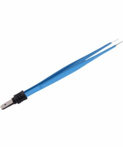 Single-Use Bipolar, Semkin Forceps, Straight, With European Plug, 14 Cm Length, 1.0Mm Tip, Blue (E-11-4015)