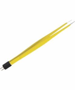 Single-Use Bipolar, Semkin Forceps, Straight, With American Plug, 15.9 Cm Length, 1.0Mm Tip, Yellow (E-11-4155)