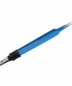 Single-Use Bipolar, Iris Forceps, Straight, With European Plug, 10.8 Cm Length, 1.0Mm Tip, Blue (E-11-4175)