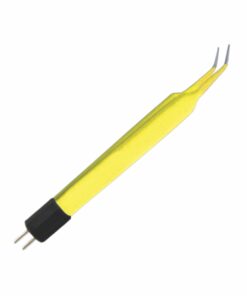 Single-Use Bipolar, Iris Forceps, Angled, With American Plug, 10.8 Cm Length, 1.0Mm Tip, Yellow (E-11-4315)