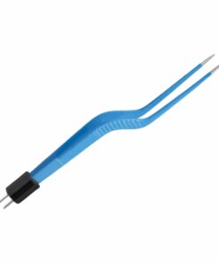Single-Use Bipolar, Yasargil Forceps, Straight, With American Plug, 15.6 Cm Length, 0.5Mm Tip, Blue (E-11-4420)