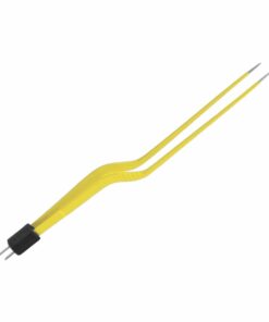 Single-Use Bipolar, Yasargil Forceps, Straight, With American Plug, 17.8 Cm Length, 1.5Mm Tip, Yellow (E-11-4655)