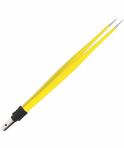 Single-Use Bipolar, Cushing Forceps, Straight, With European Plug, 15.9 Cm Length, 1.0Mm Tip, Yellow (E-11-4730)