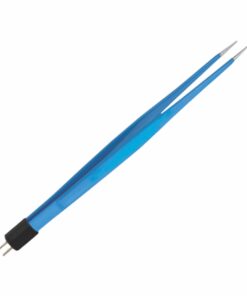Single-Use Bipolar, Cushing Forceps, Straight, With American Plug, 17.8 Cm Length, 0.5Mm Tip, Blue (E-11-4780)