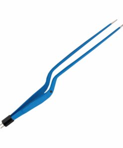 Single-Use Bipolar, Hardy Bayonett Forceps, Straight, With American Plug, 20 Cm Length, 1.0Mm Tip, Blue (E-11-5010)