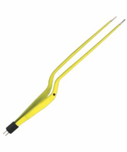 Single-Use Bipolar, Hardy Bayonett Forceps, Straight, With American Plug, 20 Cm Length, 0.5Mm Tip, Yellow (E-11-5015)