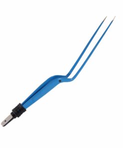 Single-Use Bipolar, Hardy Bayonett Forceps, Angled, With European Plug, 20 Cm Length, 1.0Mm Tip, Blue (E-11-5040)