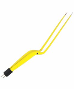 Single-Use Bipolar, Hardy Bayonett Forceps, Angled, With American Plug, 20 Cm Length, 0.5Mm Tip, Yellow (E-11-5075)