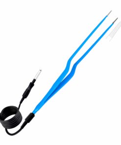 Single-Use Monopolar, Bayonett Forceps, Smooth Cut, Straight, 20Cm Length, 0.5Mm Tip, With 3 Meter Cable, 8Mm Terminating End, Blue (E-12-0420-8Mm)
