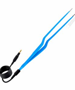 Single-Use Monopolar, Bayonett Forceps, Smooth Cut, Straight, 24Cm Length, 1.0Mm Tip, With 3 Meter Cable, 4Mm Terminating End, Blue (E-12-0480)