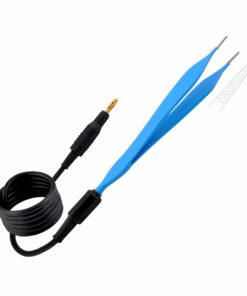 Single-Use Monopolar, Adson Forceps, Straight, 12Cm Length, 0.5Mm Tip, With 3 Meter Cable, 4Mm Terminating End, Blue (E-12-0495)