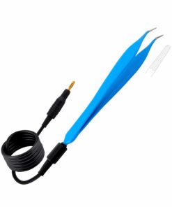 Single-Use Monopolar, Adson Forceps, Angled, 15Cm Length, 0.7Mm Tip, With 3 Meter Cable, 4Mm Terminating End, Blue (E-12-0575)