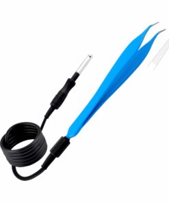 Single-Use Monopolar, Adson Forceps, Angled, 15Cm Length, 1.5Mm Tip, With 3 Meter Cable, 8Mm Terminating End, Blue (E-12-0585-8Mm)