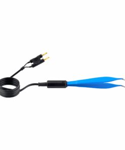 Single-Use Bipolar, Adson Forceps, Angled, With 3 Meter Cable, 15 Cm Length, 0.5Mm Tip, Blue (E-12-160)