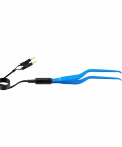 Single-Use Bipolar, Bayonett Forceps, Angle Down, Smooth Cut, With 3 Meter Cable, 20 Cm Length, 2.0Mm Tip, Blue (E-12-1860)