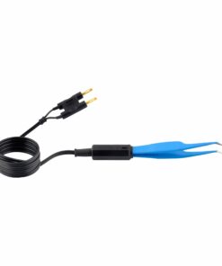 Single-Use Bipolar, Jeweler Forceps No.7, Angled, With 3 Meter Cable, 11.5 Cm Length, 0.7Mm Tip, Blue (E-12-710)