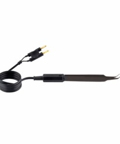 Single-Use Bipolar, Iris Forceps, Angled, Non Stick, With 3 Meter Cable, 10.8 Cm Length, Needle Tip, Black (E-12-8-155)