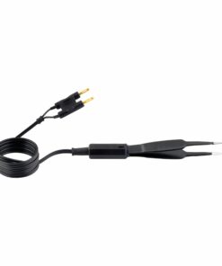 Single-Use Bipolar, Jeweler Forceps No.5, Straight Non Stick, With 3 Meter Cable, 13 Cm Length, 0.5Mm Tip, Black (E-12-8-512)