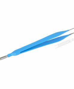 Reusable Monopolar, Adson Forceps, Kocher, Straight, 15 Cm Length, 0.5Mm Tip, With 4.8Mm Male Connector, Blue (E-13-6-K)