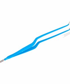 Reusable Monopolar, Bayonett Forceps, Angled Up, 22 Cm Length, 1.5Mm Tip, With 4.8Mm Male Connector, Blue (E-13-7140)