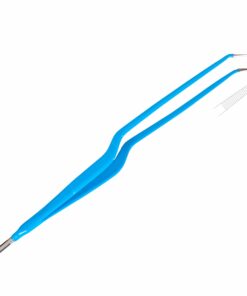 Reusable Monopolar, Bayonett Forceps, Angled Down, 20 Cm Length, 0.5Mm Tip, With 4.8Mm Male Connector, Blue (E-13-7500)