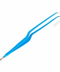Reusable Monopolar, Bayonett Forceps, Angled Down, 24 Cm Length, 1.5Mm Tip, With 4.0Mm Male Connector, Blue (E-13-7815)
