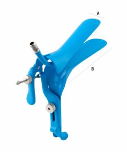 Reusable Weisman-Graves Left Speculum With Tube Rings For Permanent Smoke Evacuation Tubing, Medium, Blue (E-14-1055 )