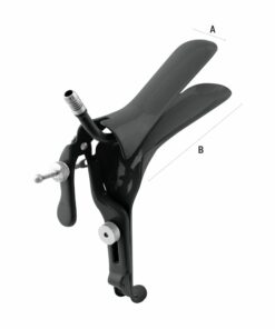 Reusable Weisman-Graves Left Speculum With Tube Rings For Permanent Smoke Evacuation Tubing, Large, Black (E-14-1075)