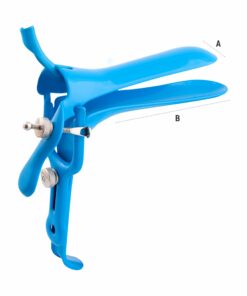 Reusable Graves Speculum With Tube Rings For Disposable Smoke Evacuation Tubing, Medium, Blue (E-14-110)