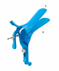 Reusable Weisman-Graves Left Speculum With Tube Rings For Disposable Smoke Evacuation Tubing, Medium, Blue (E-14-1100 )
