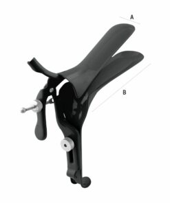 Reusable Weisman-Graves Left Speculum With Tube Rings For Disposable Smoke Evacuation Tubing, Large, Black (E-14-1120)