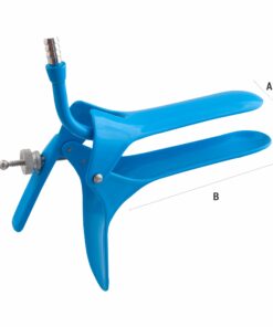 Reusable Small Speculum With Tube Rings For Permanent Smoke Evacuation Tubing, Medium, Blue (E-14-1190)