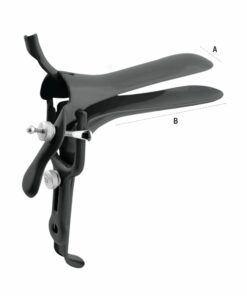 Reusable Graves Speculum With Tube Rings For Disposable Smoke Evacuation Tubing, Small, Black (E-14-120)