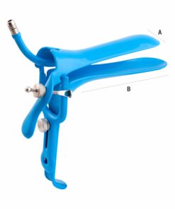 Reusable Pederson  Speculum With Tube Rings For Permanent Smoke Evacuation Tubing, Medium, Blue (E-14-200)