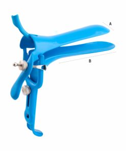Reusable Pederson  Speculum With Tube Rings For Disposable Smoke Evacuation Tubing, Small, Blue (E-14-240)