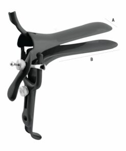 Reusable Pederson  Speculum With Tube Rings For Disposable Smoke Evacuation Tubing, Medium, Black (E-14-260)