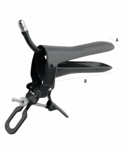 Reusable Cusco Vaginal  Speculum With Tube Rings For Permanent Smoke Evacuation Tubing, Medium, Black (E-14-350)