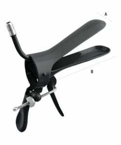 Reusable Cusco Vaginal  Speculum With Tube Rings For Permanent Smoke Evacuation Tubing, Large, Black (E-14-370)