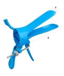Reusable Cusco Vaginal  Speculum With Tube Rings For Disposable Smoke Evacuation Tubing, Small, Blue (E-14-375)