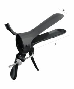 Reusable Cusco Vaginal  Speculum With Tube Rings For Disposable Smoke Evacuation Tubing, Large, Black (E-14-400)